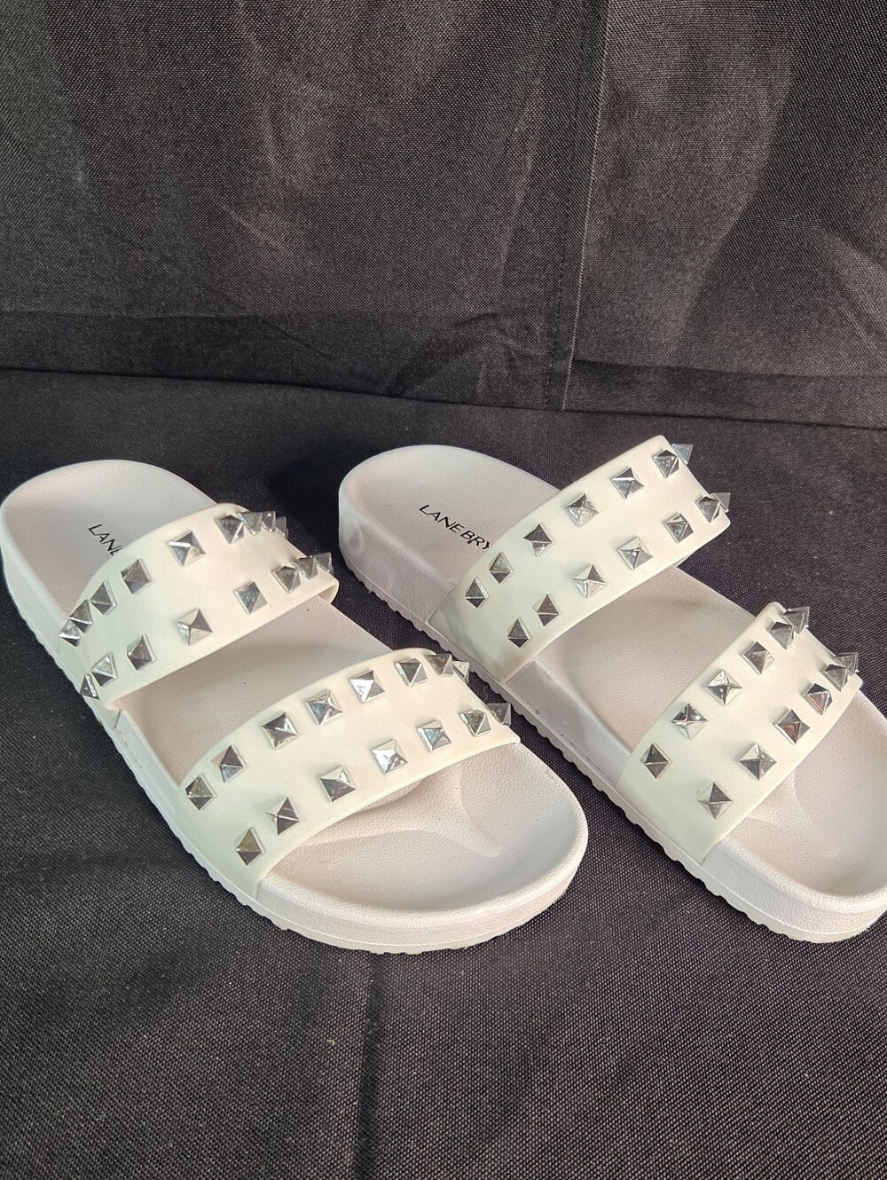 Lane Bryant White Studded Sandals 7